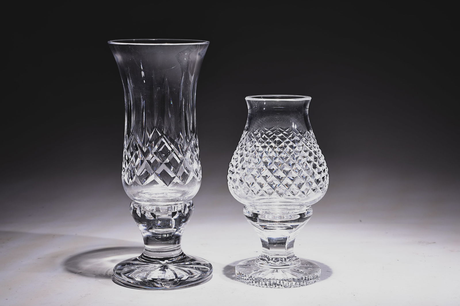 Waterford 2 Pieces Crystal Lismore Hurricane Lamps Globe (1 of 7)