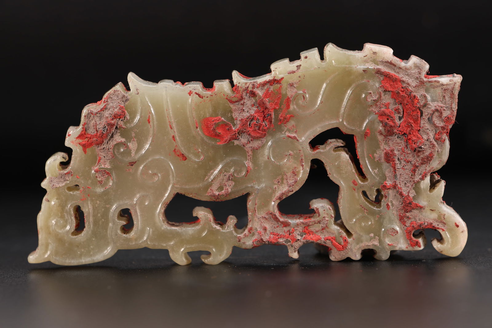 Jade Carved Dragon Shape Bi (1 of 4)