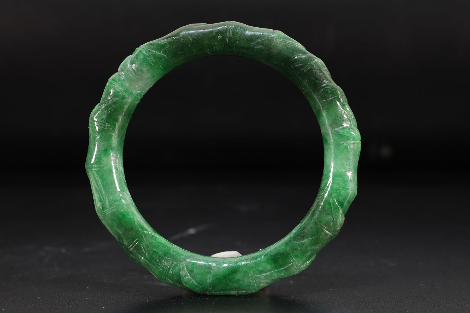 Jadeite Carved Bamboo Pattern Bangle (1 of 8)