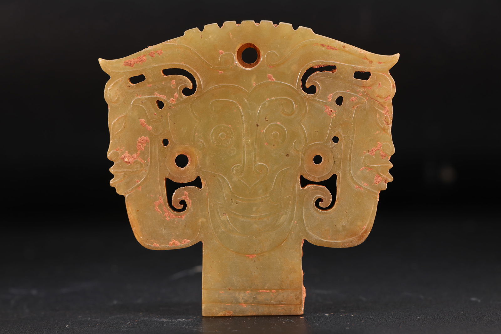 Jade Carved Beast Face Pattern Bi (1 of 4)