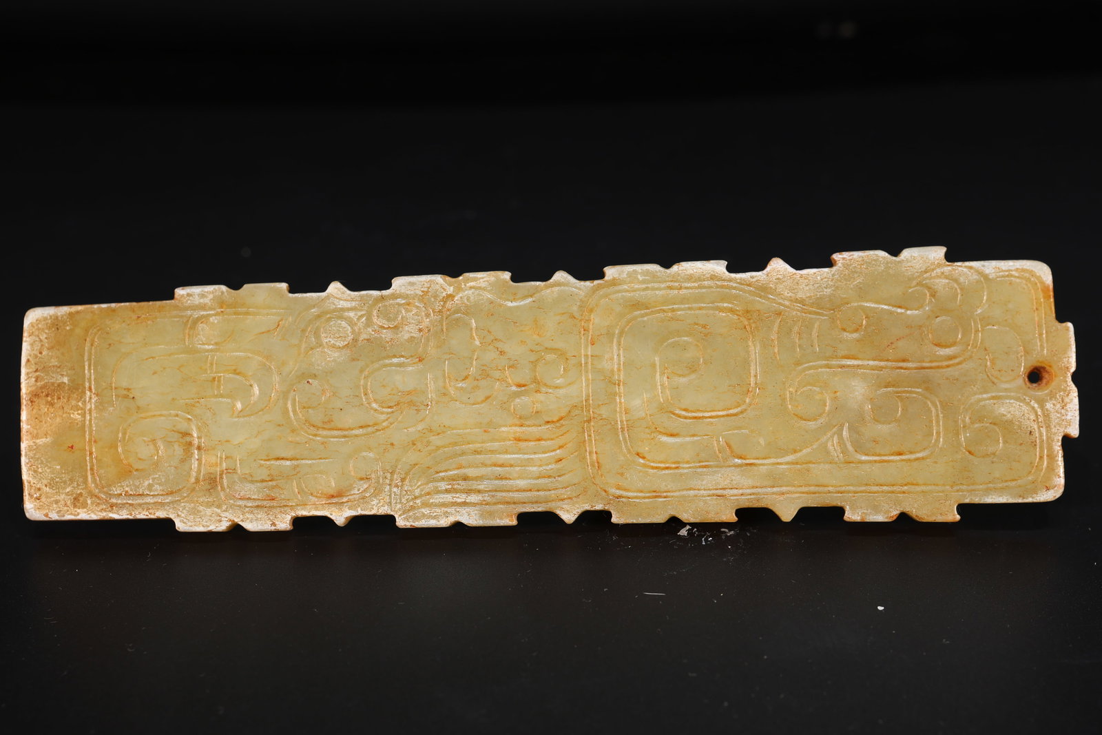 Jade Carved Phoenix Pattern Bi: Jade Carved Phoenix Pattern Bi (16.5 x 4 x 0.5cm)