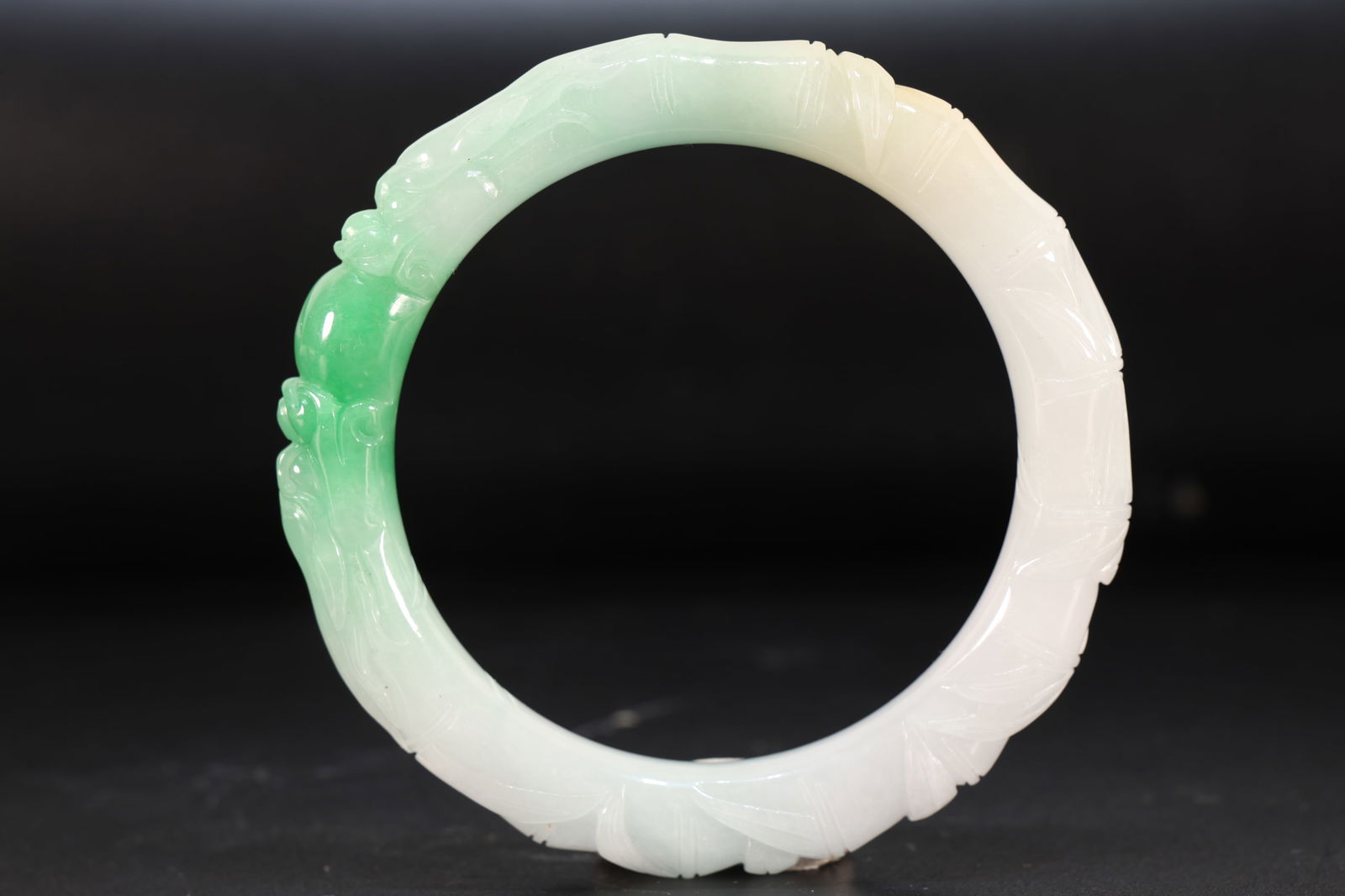 Jadeite Carved Dragon Pattern Bangle (1 of 8)
