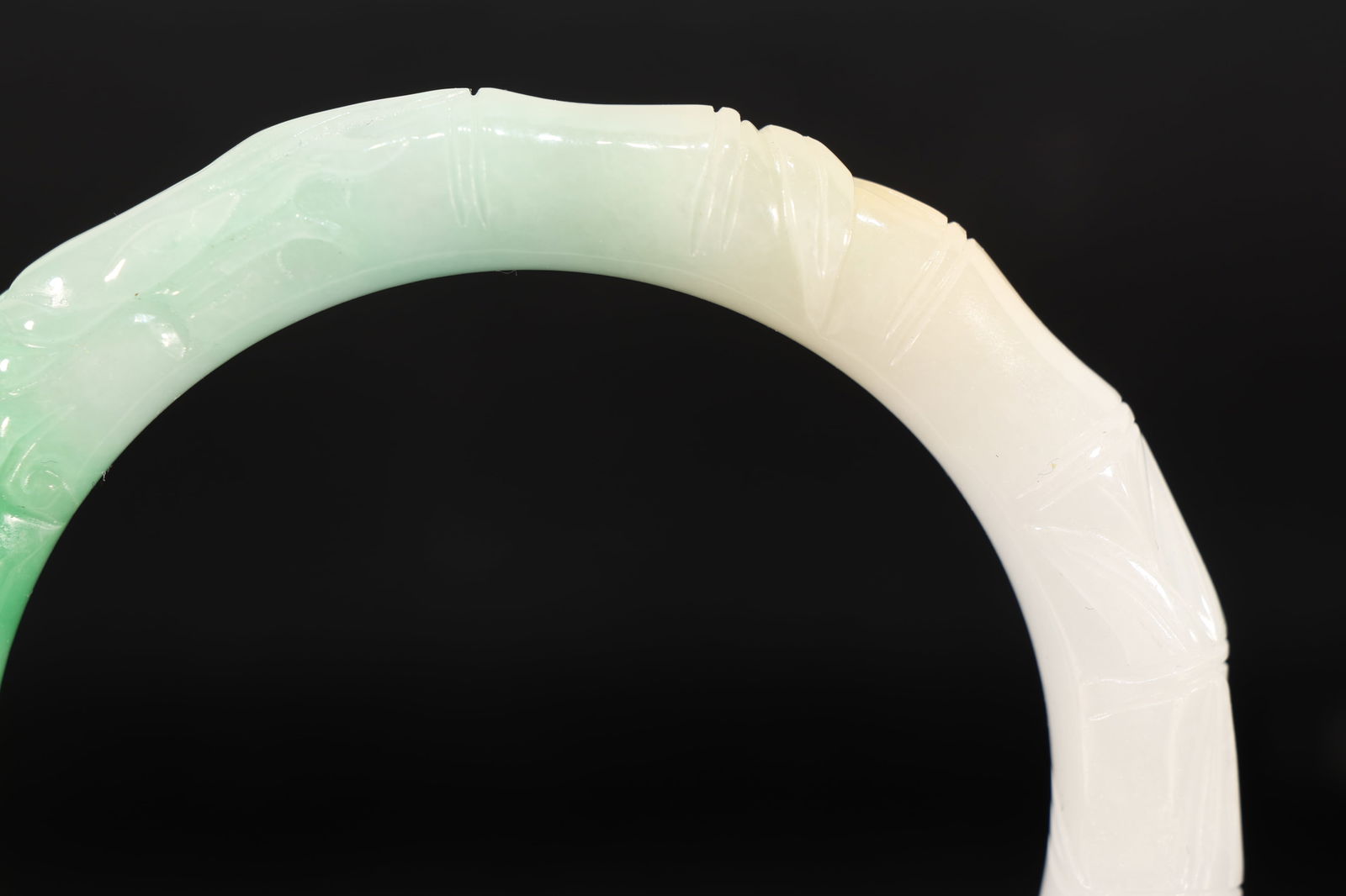 Jadeite Carved Dragon Pattern Bangle - 3