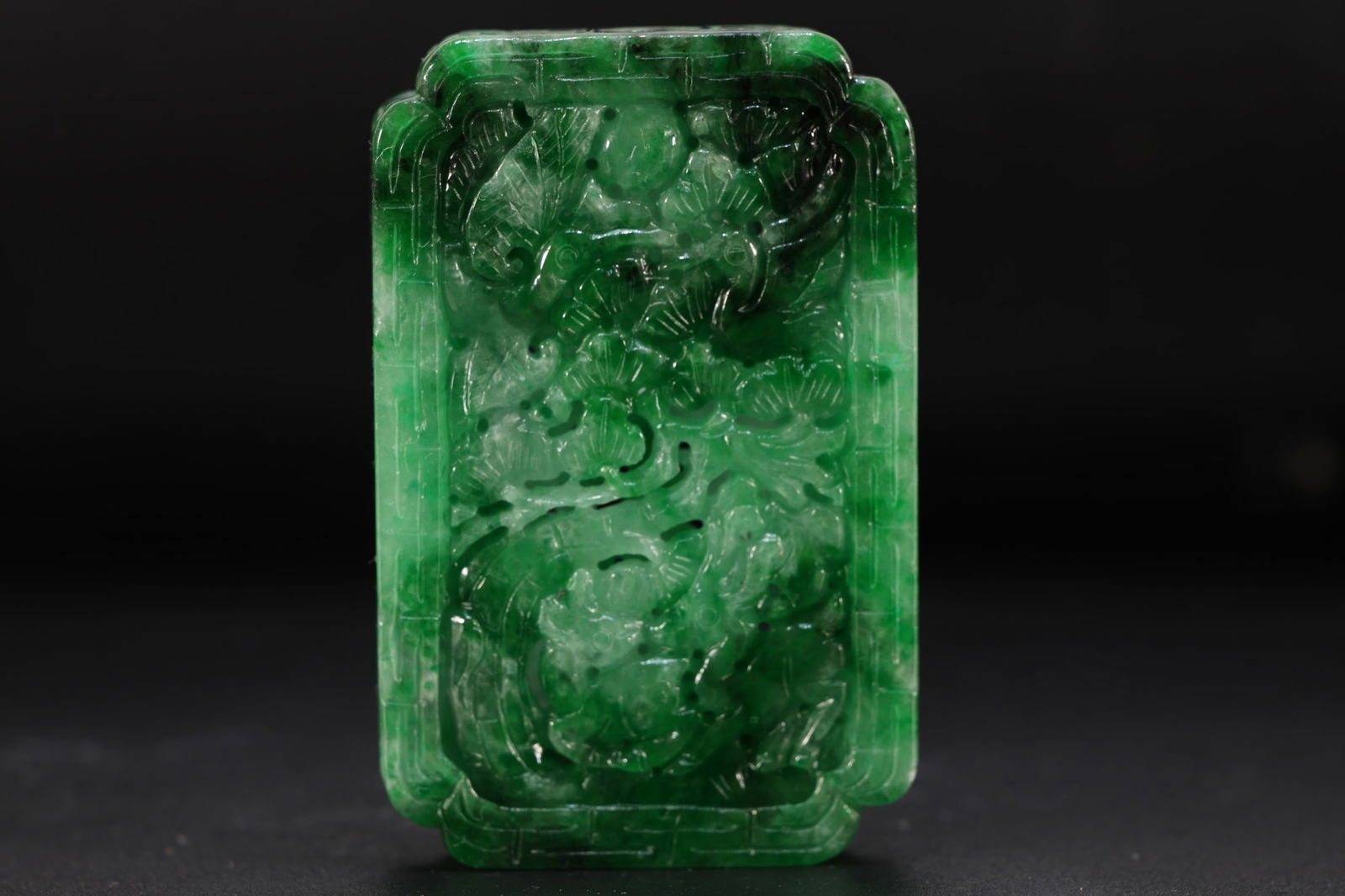 Jadeite Carved Flower Pattern Incense Burner: Jadeite Carved Flower Pattern Incense Burner (6.8 x 4.4 x 1cm)