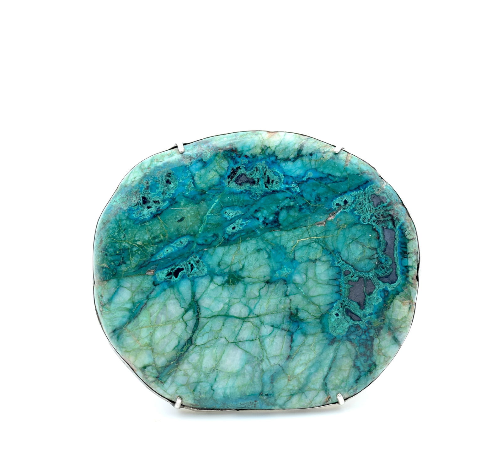 Large Sterling Silver Blue Stone Inlaid Turquoise Belt Buckle: Large Sterling Silver Blue Stone Inlaid Turquoise Belt Buckle (8 x 7 x 2cm)