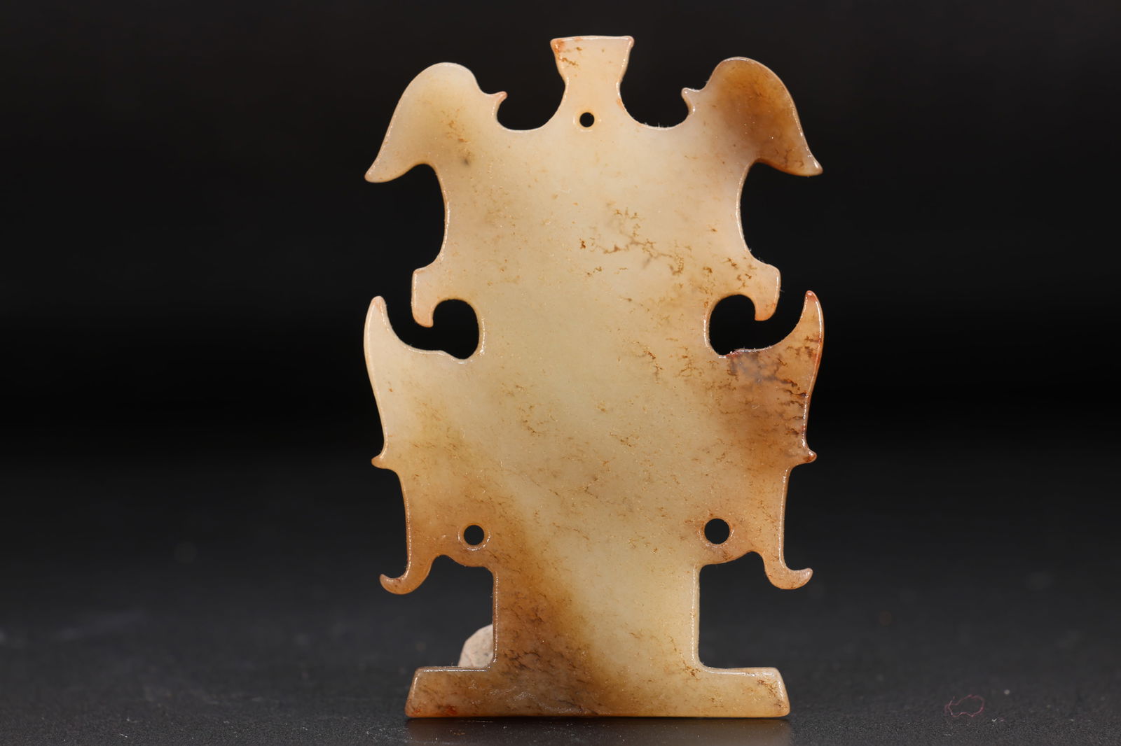 Jade Carved Beast Face Pattern Bi - 3