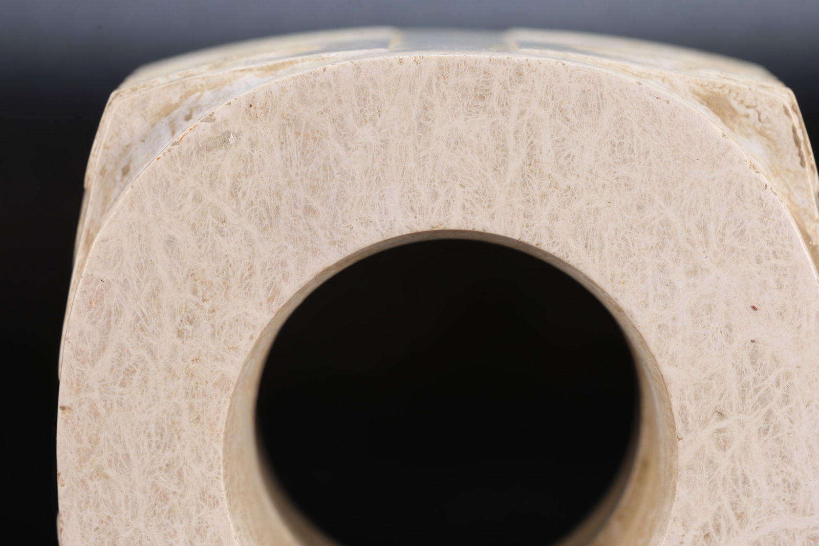 Jade Carved Beast Face Pattern Cong - 10