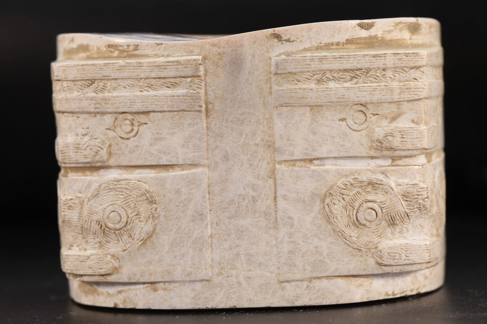 Jade Carved Beast Face Pattern Cong - 2