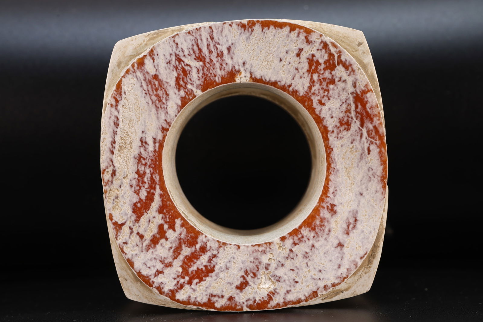 Jade Carved Beast Face Pattern Cong - 6