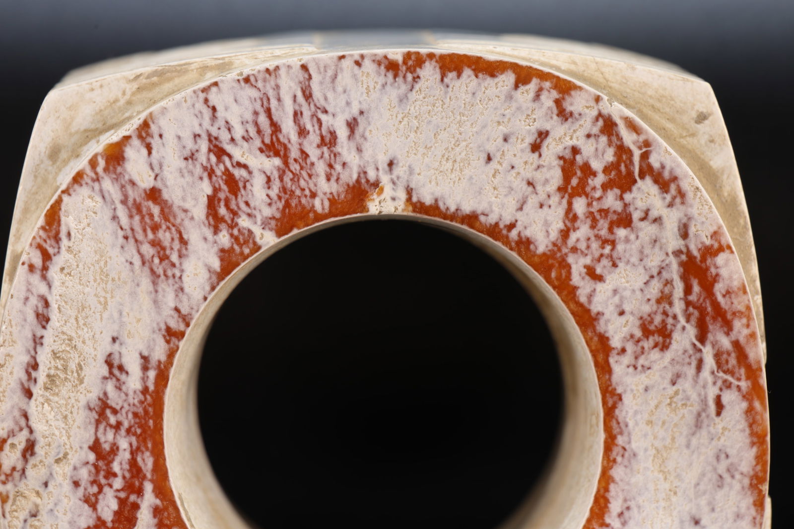 Jade Carved Beast Face Pattern Cong - 7