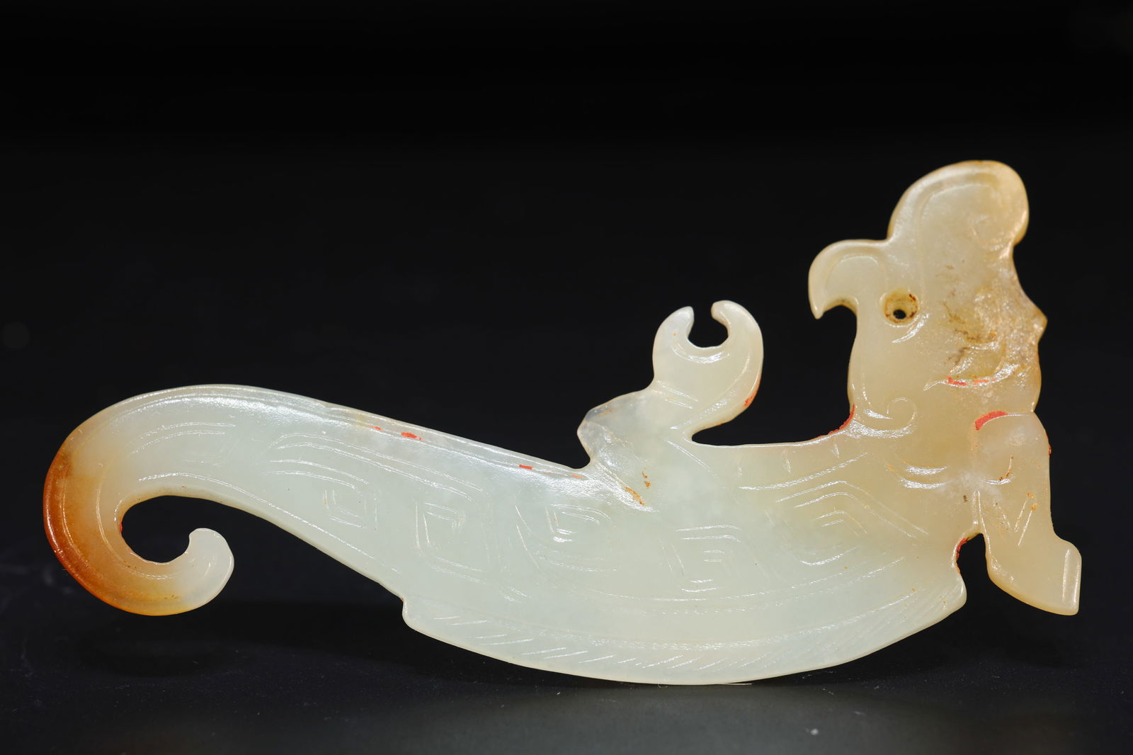 Jade Carved Dragon Shape Bi (1 of 6)