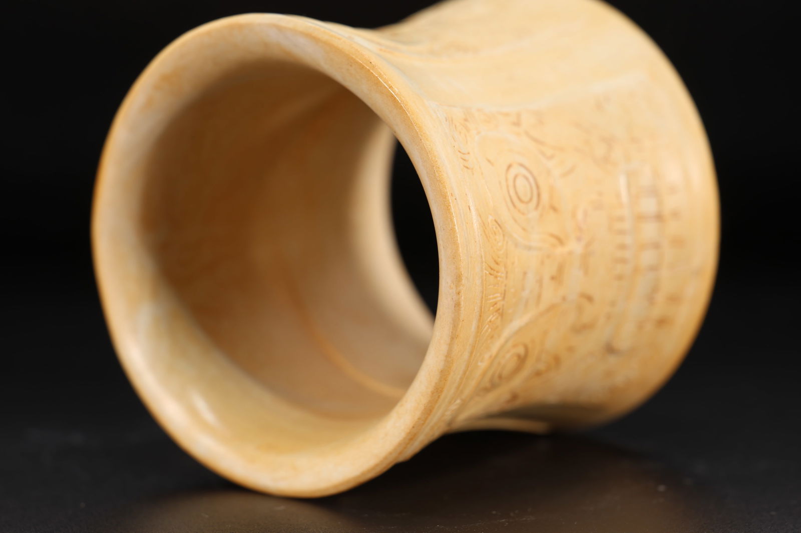 Jade Carved Beast Face Pattern Cong - 6