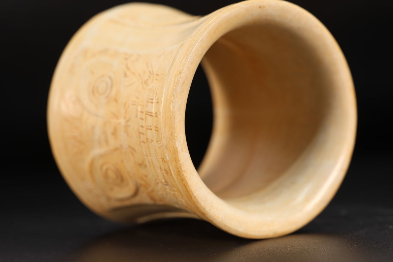 Jade Carved Beast Face Pattern Cong - 7