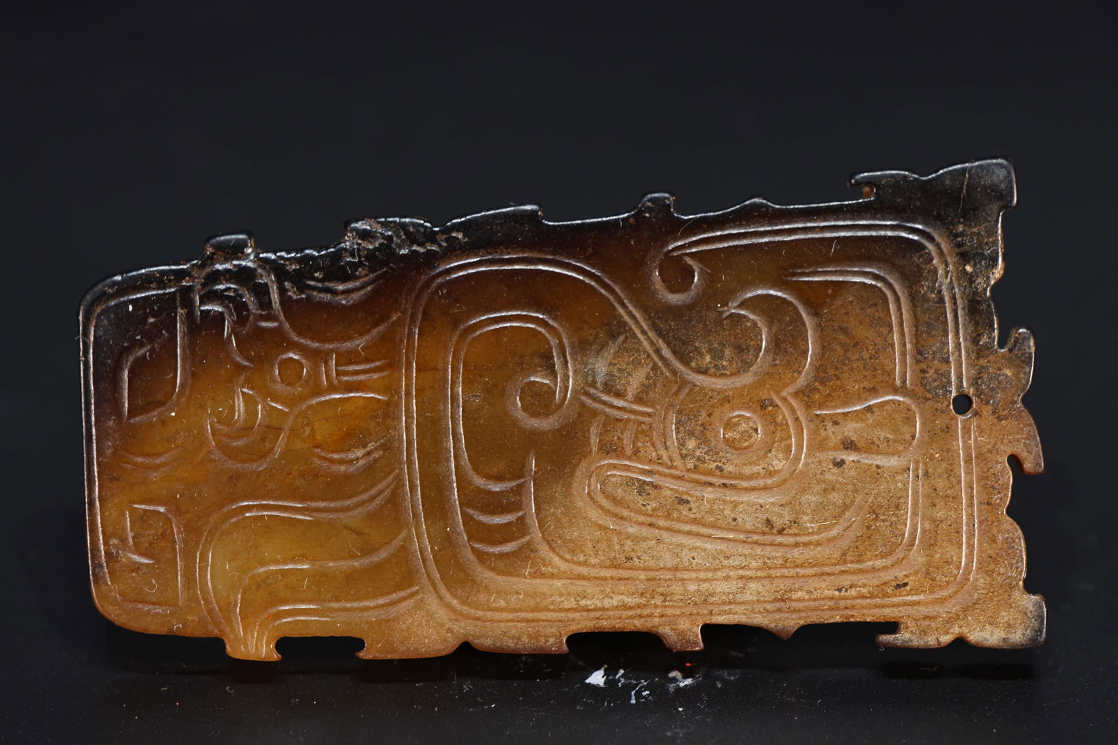 Jade Carved Bird Pattern Bi: Jade Carved Bird Pattern Bi (8 x 4 x 0.5cm)