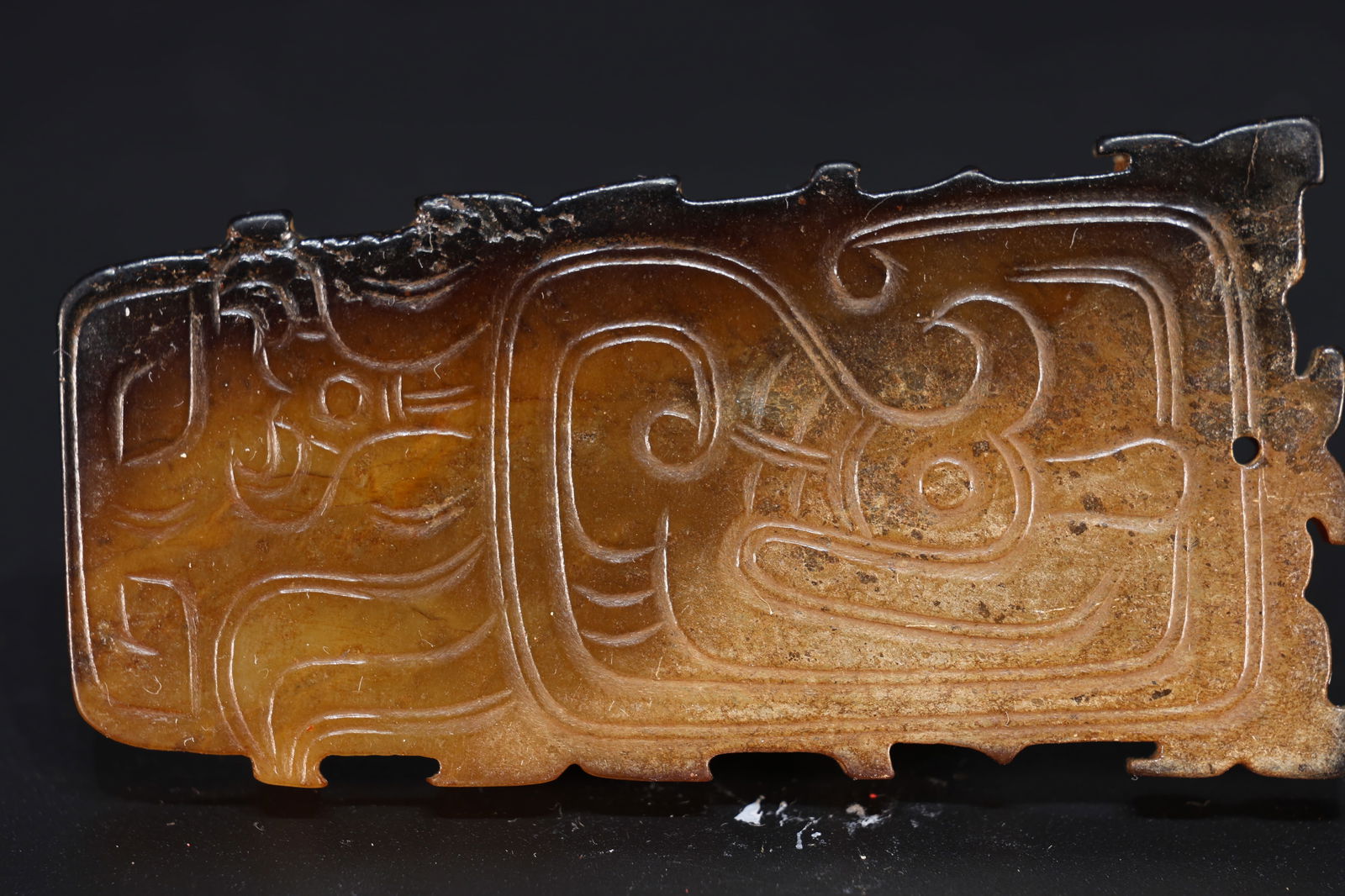 Jade Carved Bird Pattern Bi - 2