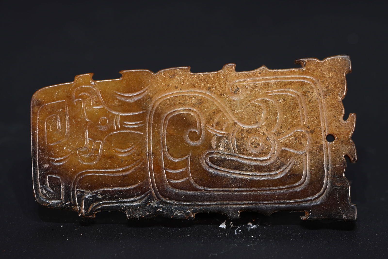 Jade Carved Bird Pattern Bi - 3