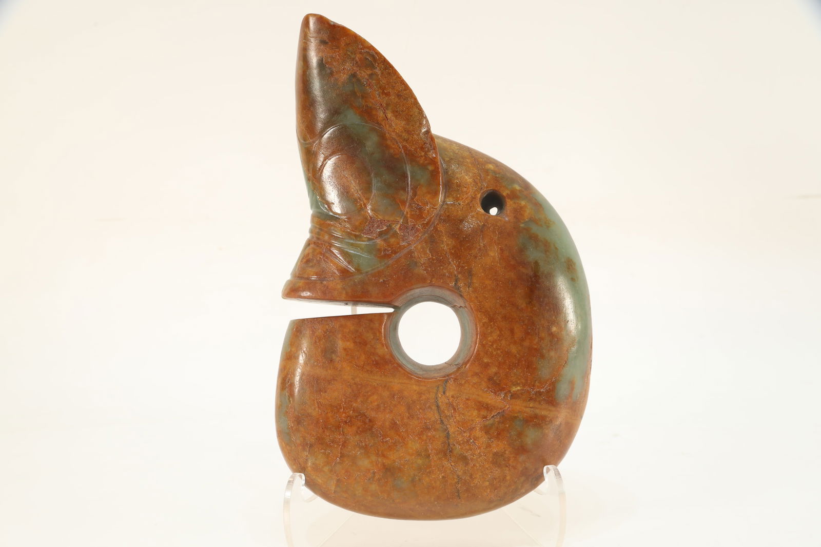 Hongshan Jade Carved Pig Dragon Ornament: Hongshan Jade Carved Pig Dragon Ornament (18 x 12 x 5cm)