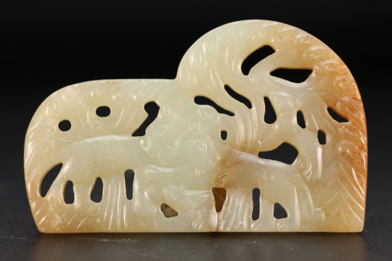 Jade Carved Beast Pattern Bi - 4