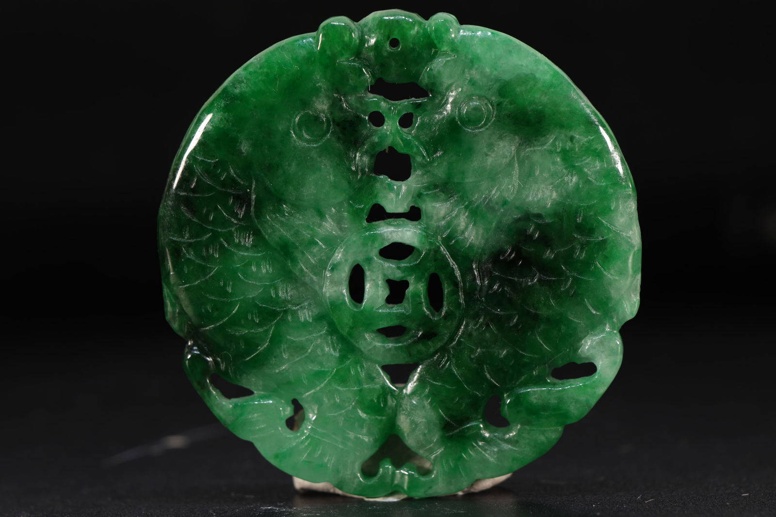 Jadeite Carved Fish Pattern Pendant - 2