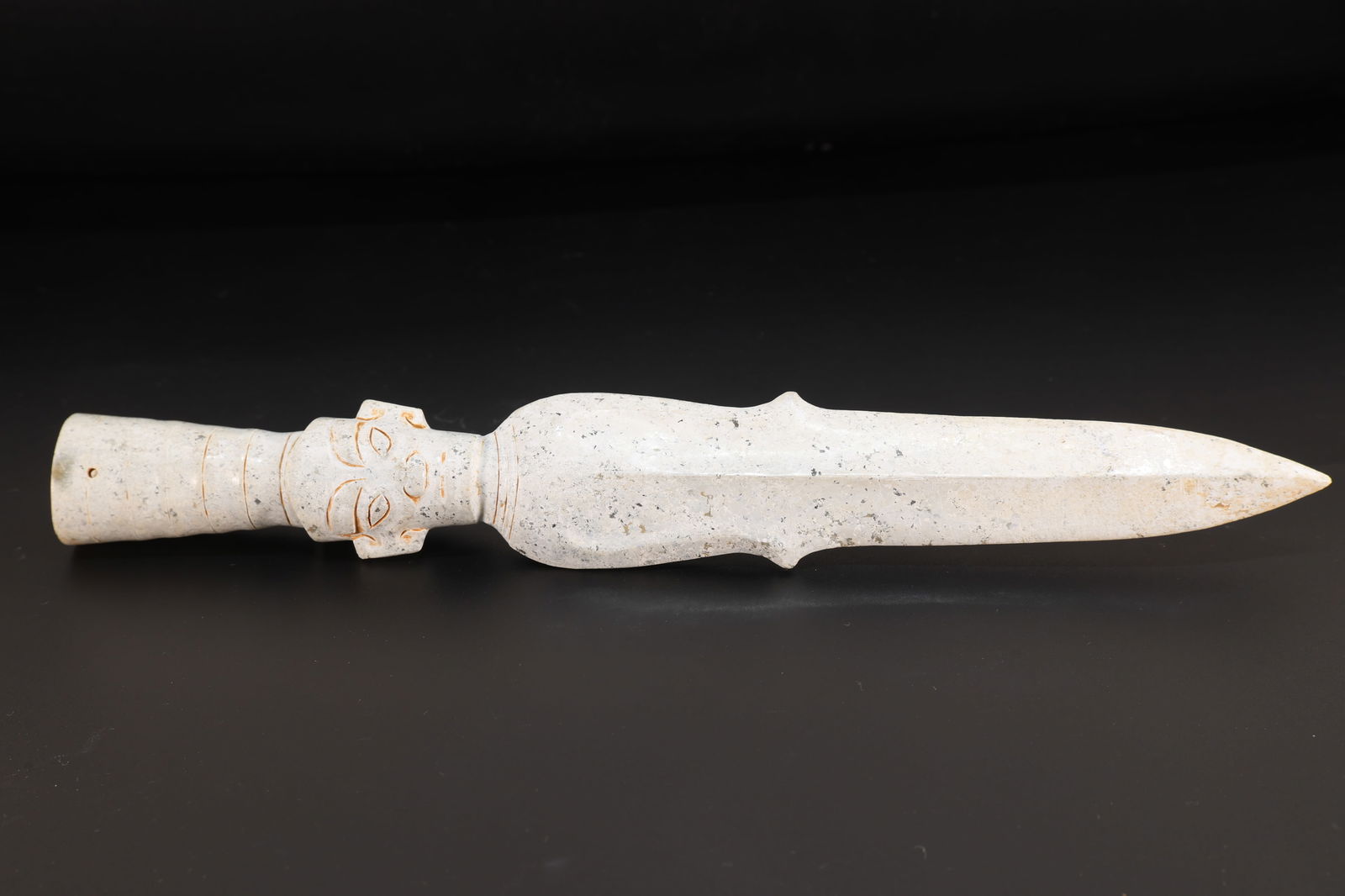 Jade Carved Beast Face Pattern Dagger - 5