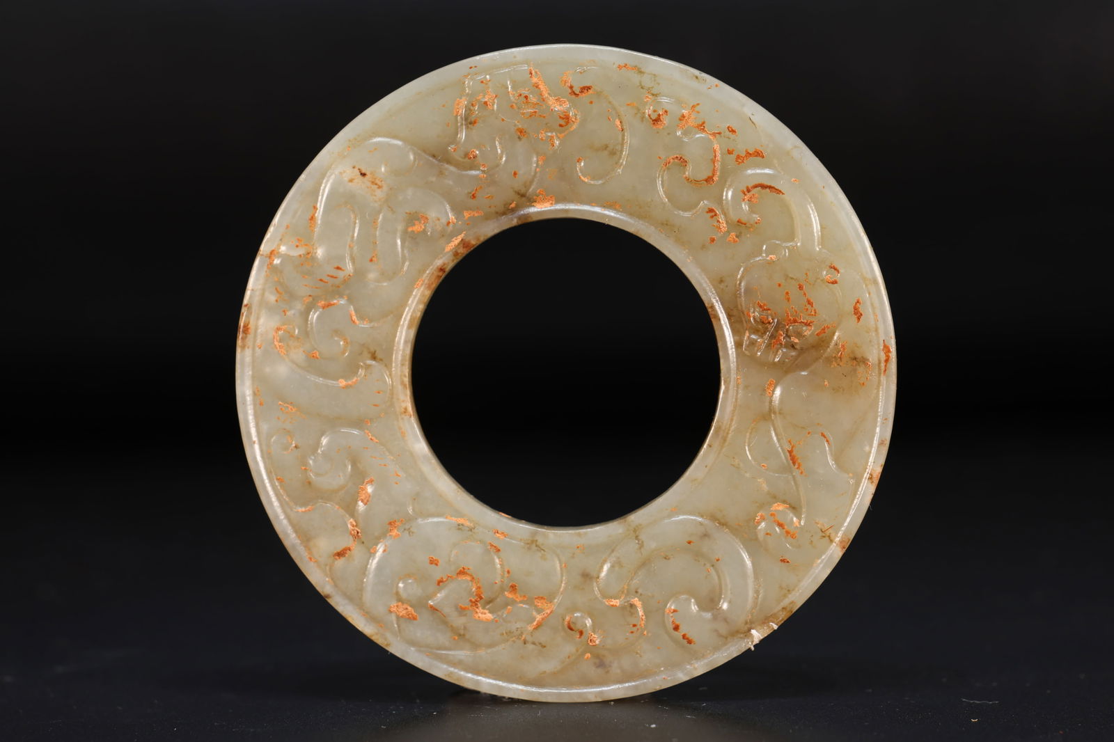 Jade Carved Dragon Pattern Bi - 4