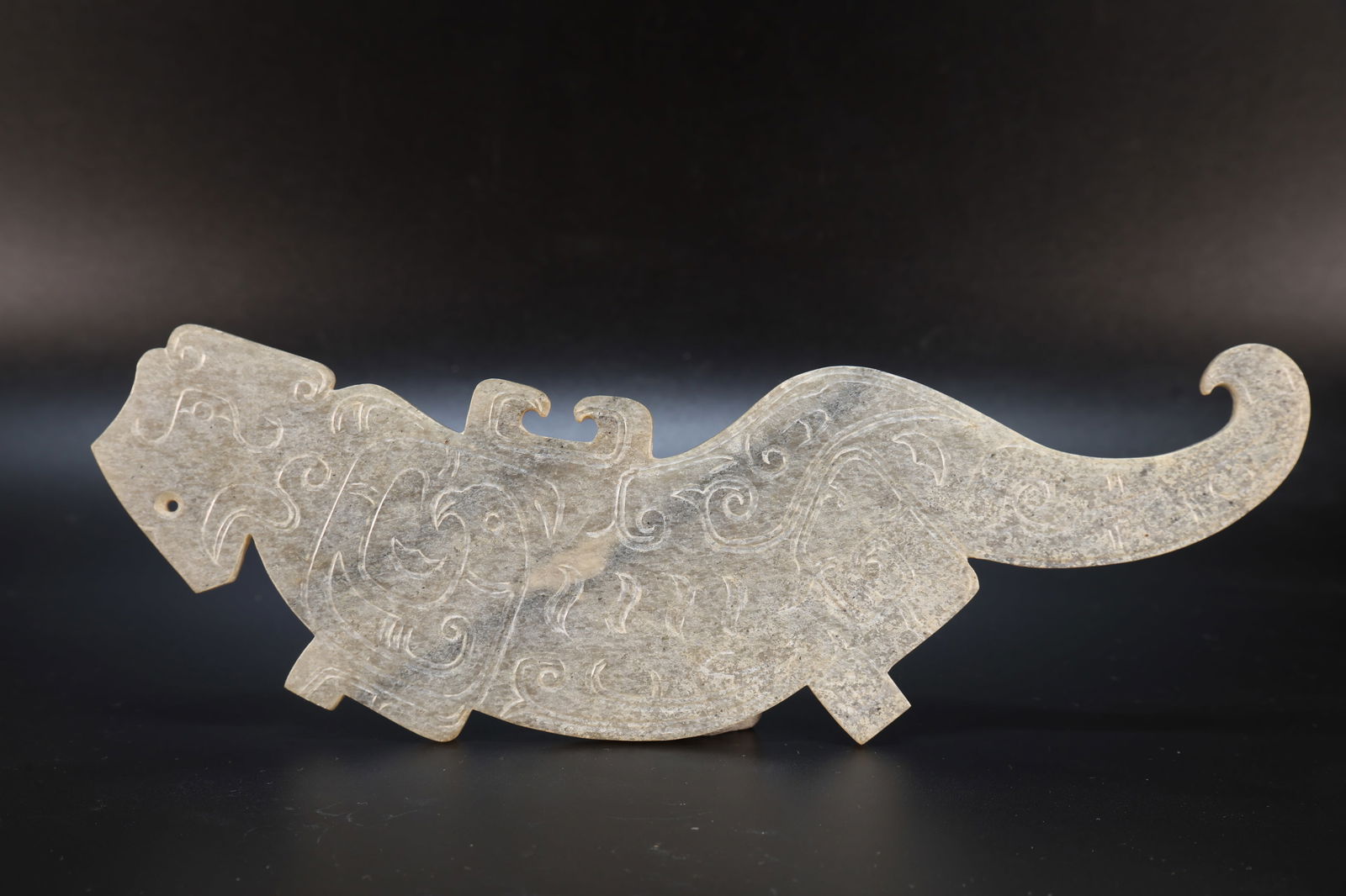 Jade Carved Bird Pattern Bi: Jade Carved Bird Pattern Bi (24 x 9 x 0.5cm)