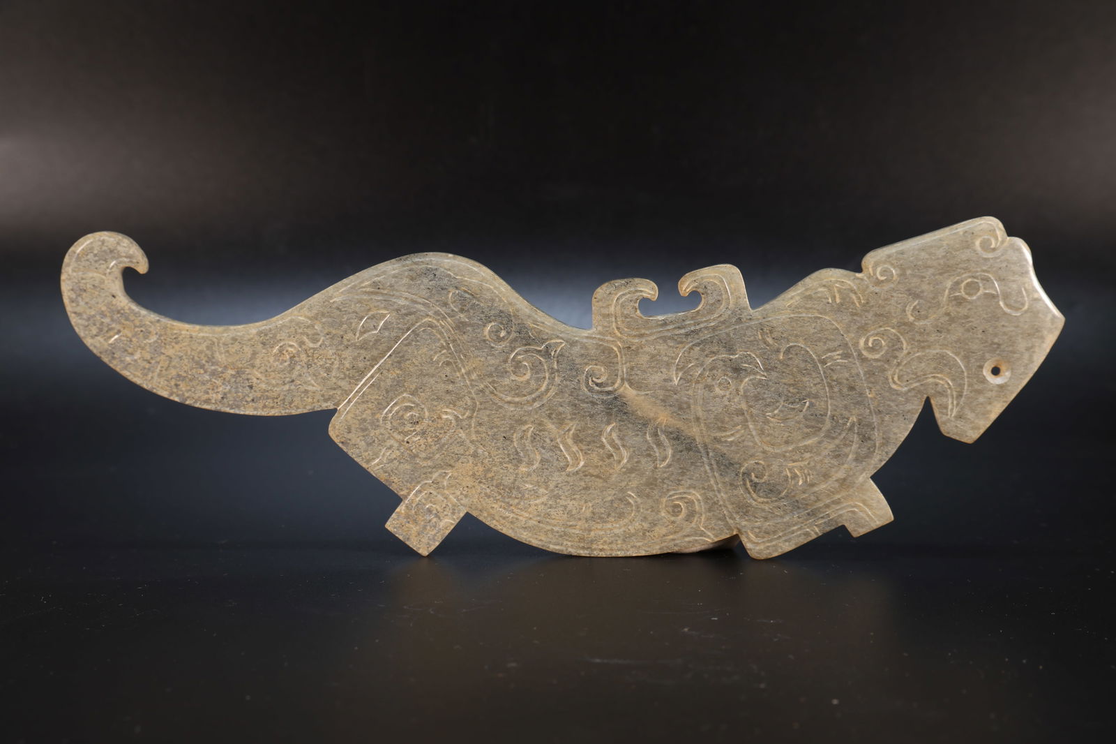 Jade Carved Bird Pattern Bi - 5