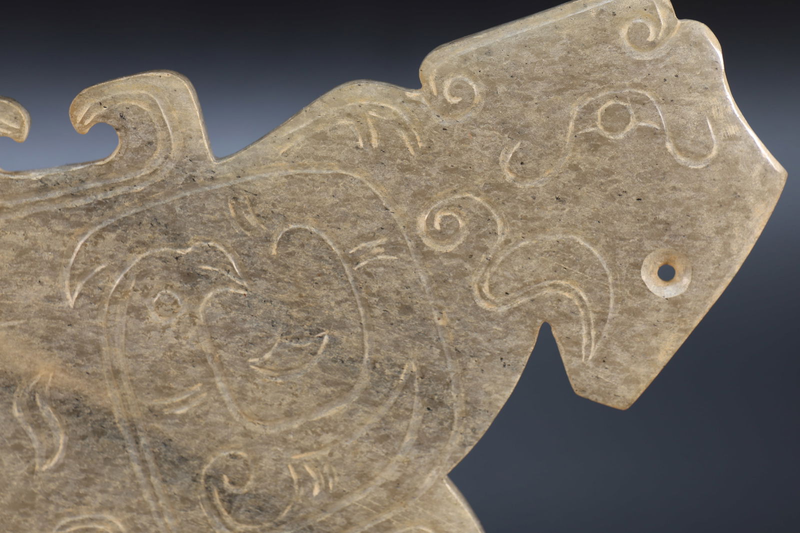Jade Carved Bird Pattern Bi - 6