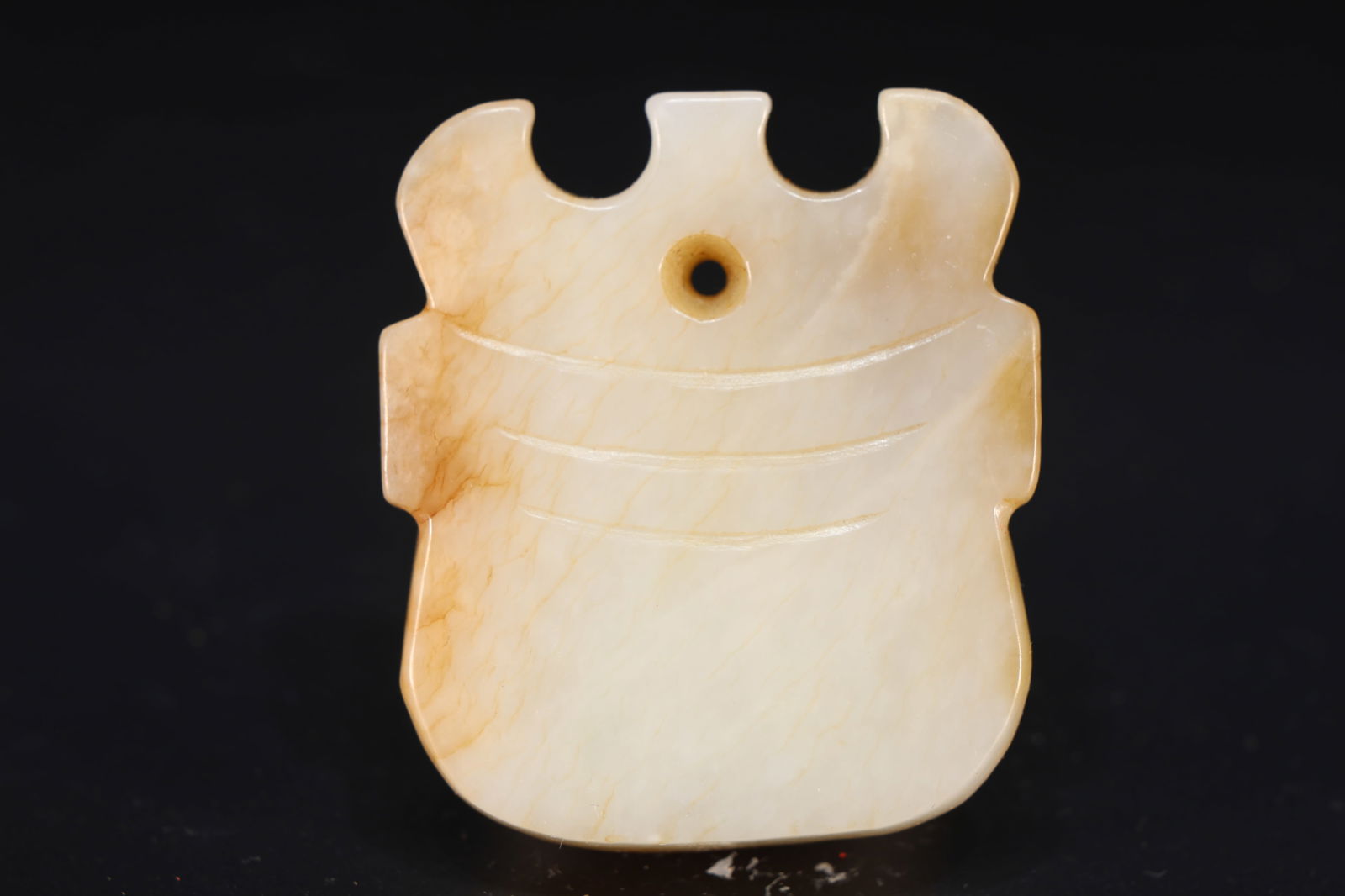 Jade Carved Beast Face Pattern Bi - 4