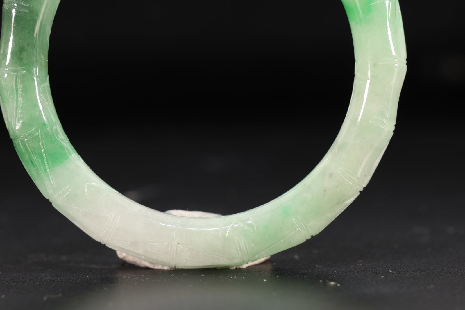 Jadeite Carved Bamboo Pattern Bangle - 3