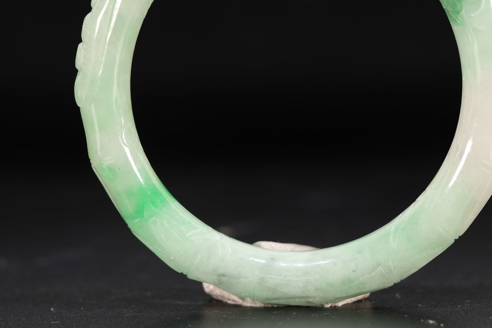 Jadeite Carved Bamboo Pattern Bangle - 6