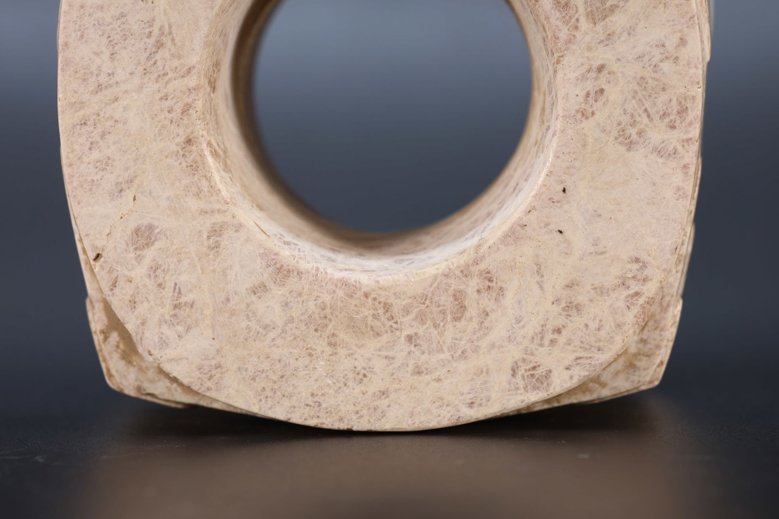 Jade Carved Beast Face Pattern Cong - 11