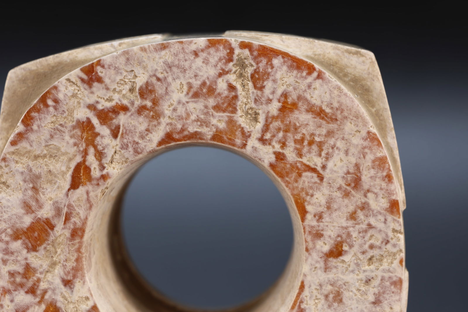 Jade Carved Beast Face Pattern Cong - 7