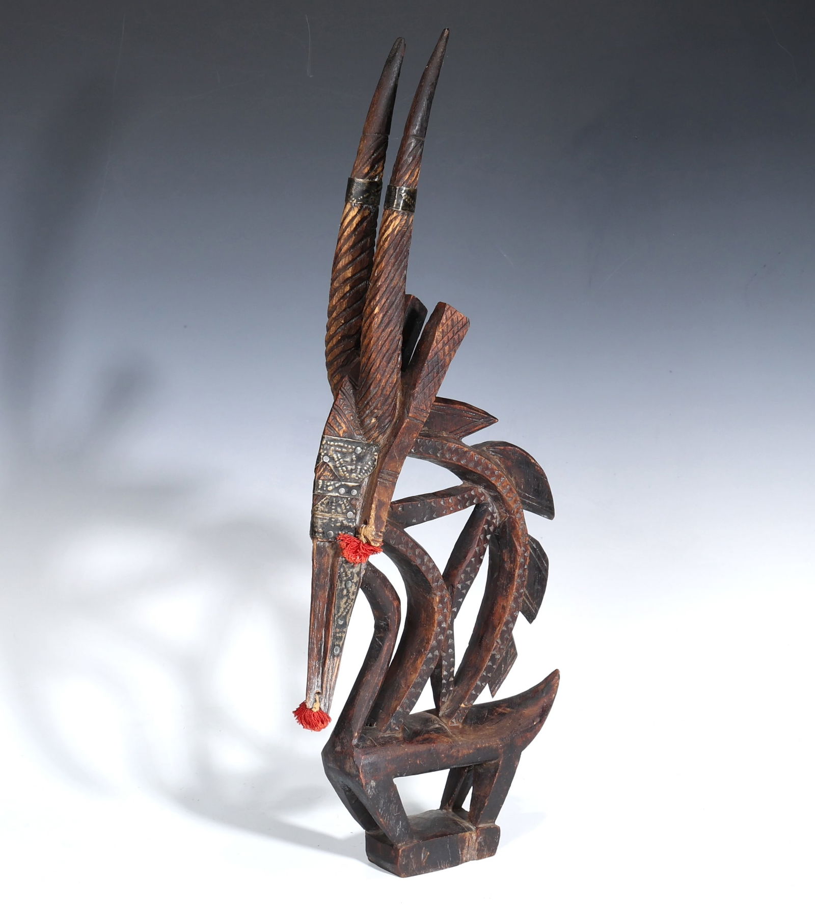 African Wood Bamana Headdress 20": African Wood Bamana Headdress 20" (51 x 19 x 4 cm)