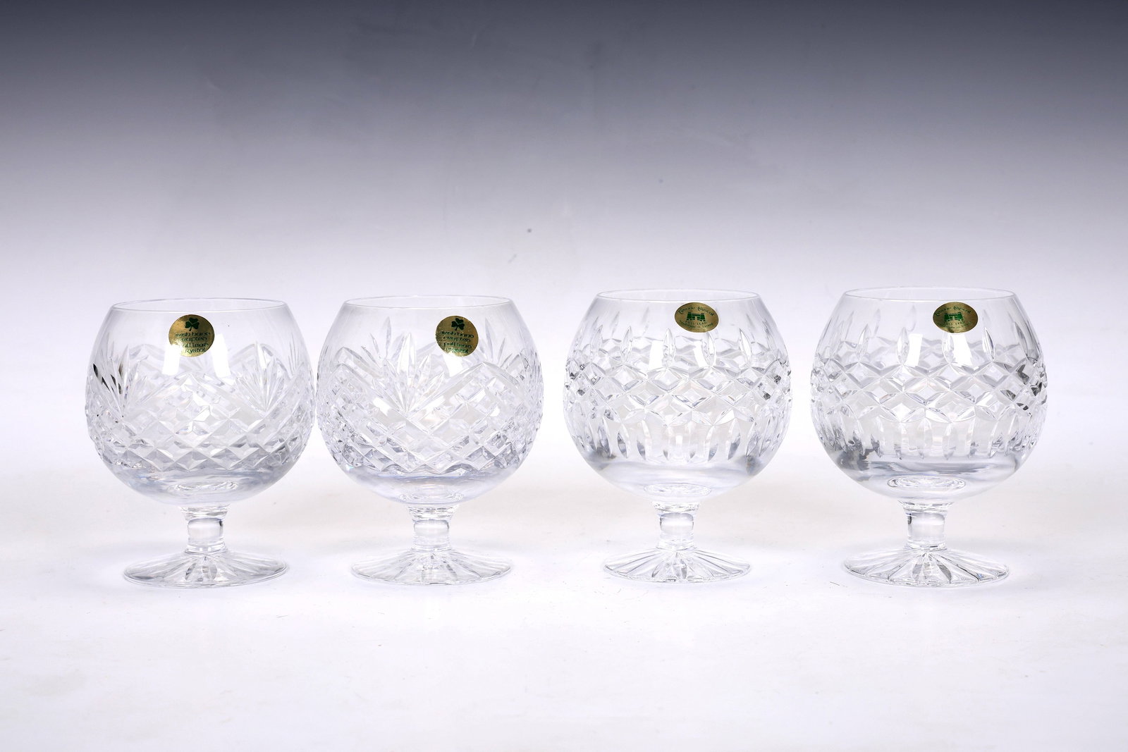 Set Of 4 Tyrone Full Lead Crystal Brandy Snifters: Set Of 4 Tyrone Full Lead Crystal Brandy Snifters (11 x 7 cm each)