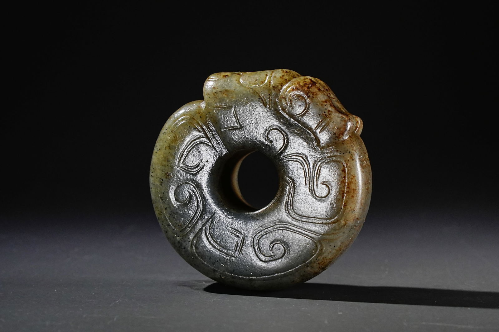 Jade Dragon Ring Pendant - 2