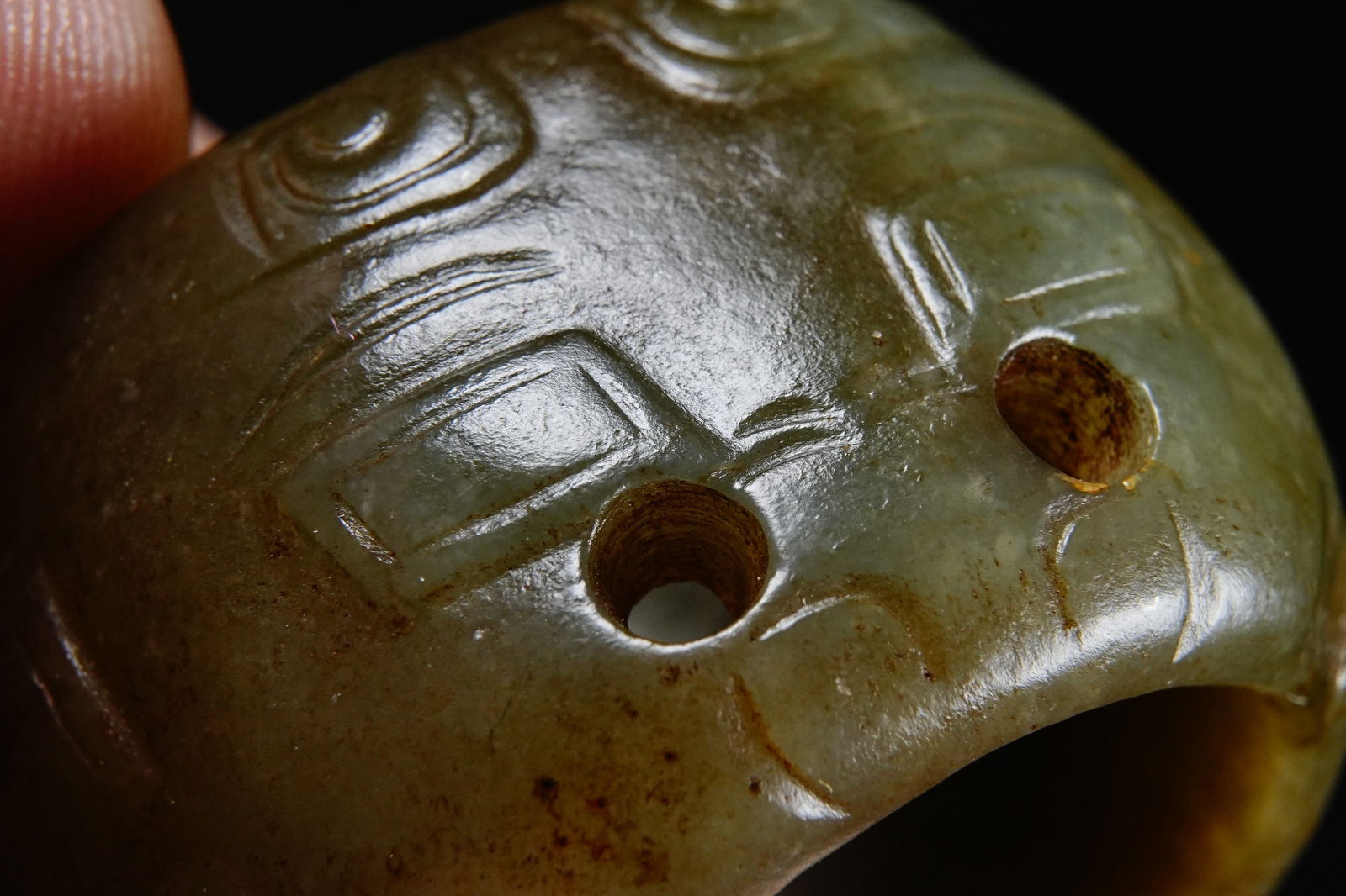 Jade Beast Face Pattern Thumb Ring - 4