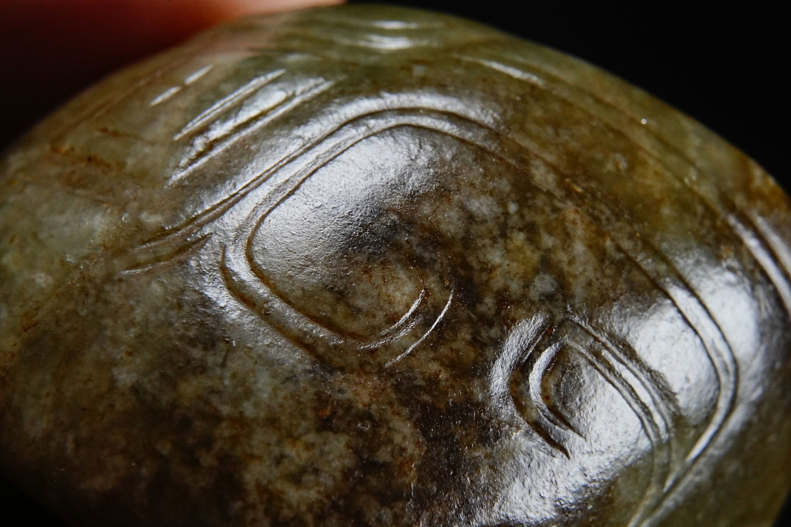 Jade Beast Face Pattern Thumb Ring - 7