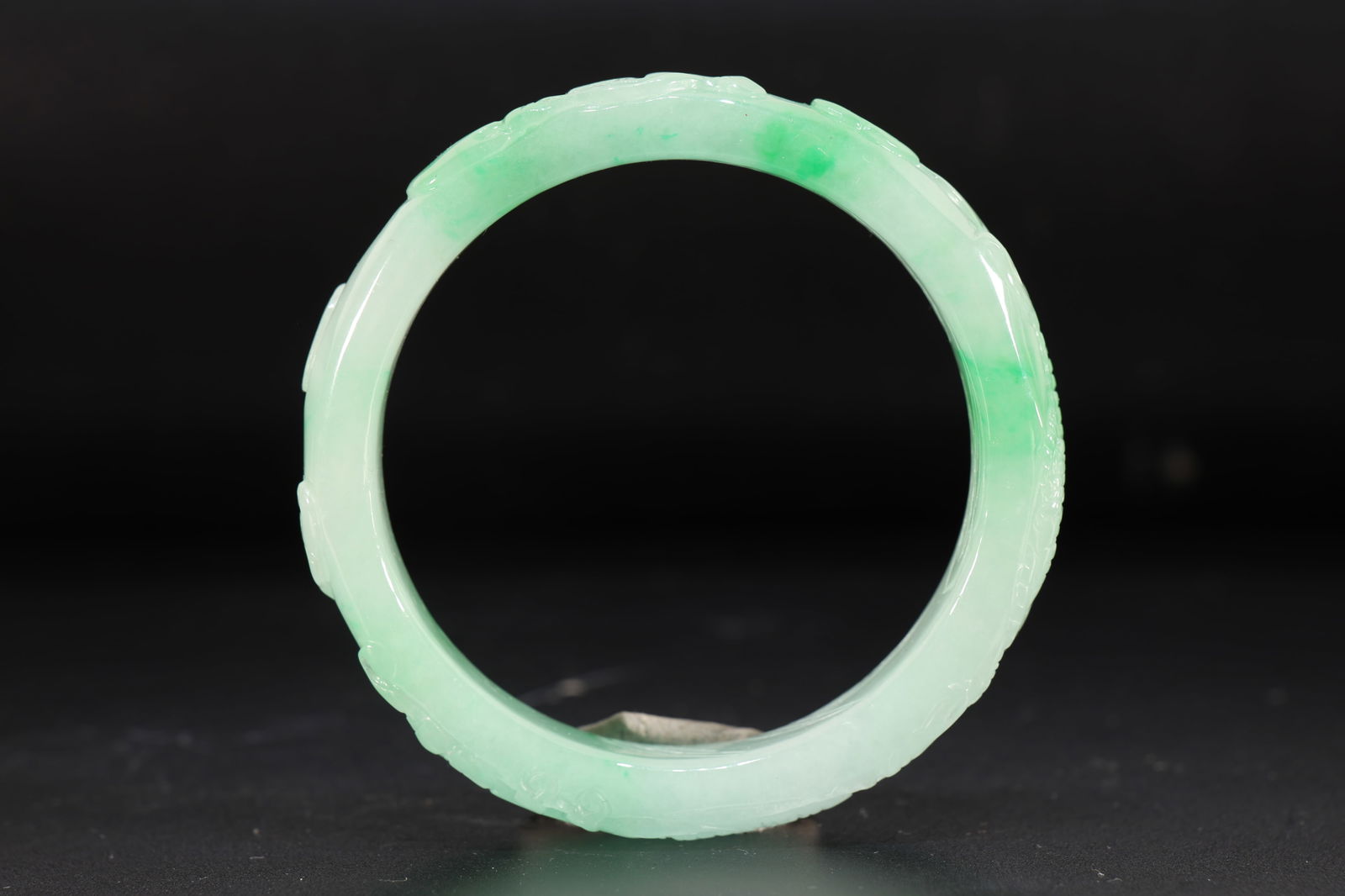 Jadeite Carved Dragon Pattern Bangle - 2