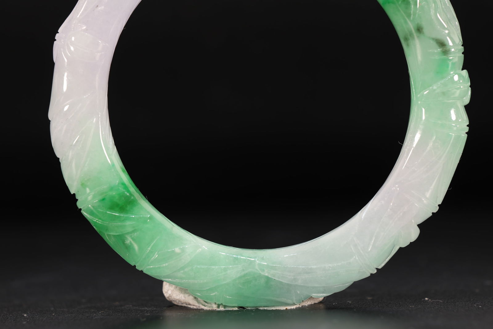 Jadeite Carved Dragon Pattern Bangle - 6