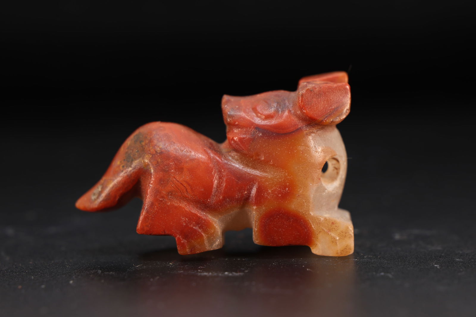 Red Gem Stone Carved Beast Shape Ornament (1 of 5)