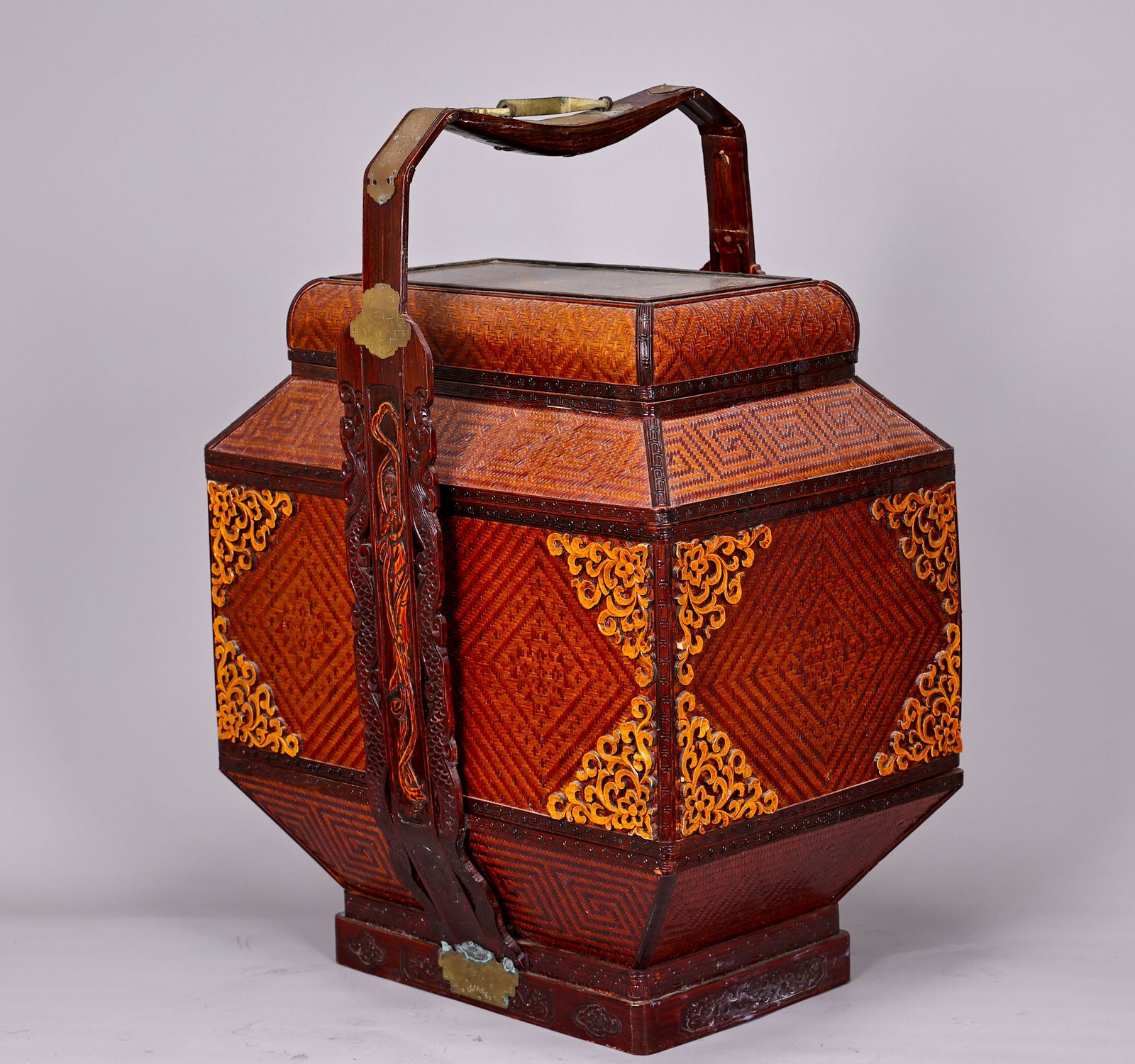 Chinese Bamboo Wicker Stacking Picnic Basket (1 of 7)