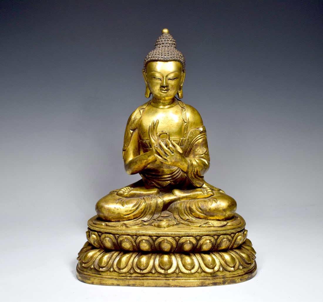 Gilt Bronze Buddha Figure Statue (1 of 11)