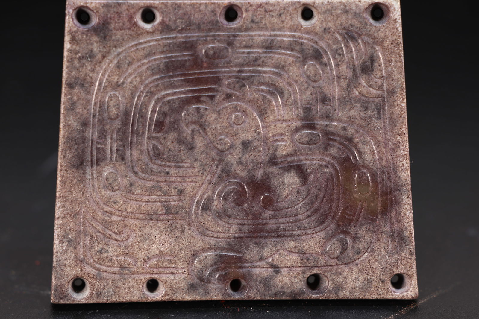 Jade Carved Bird Pattern Bi - 2