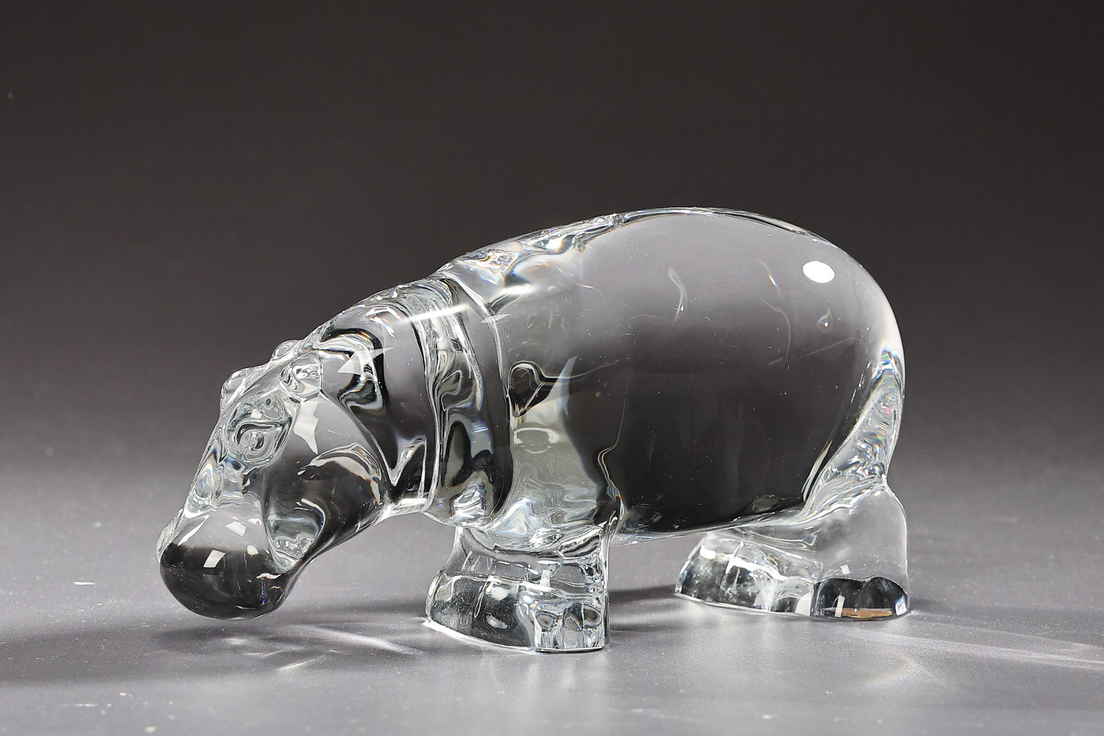 Baccarat France Clear Crystal Hippo Figurine (1 of 6)