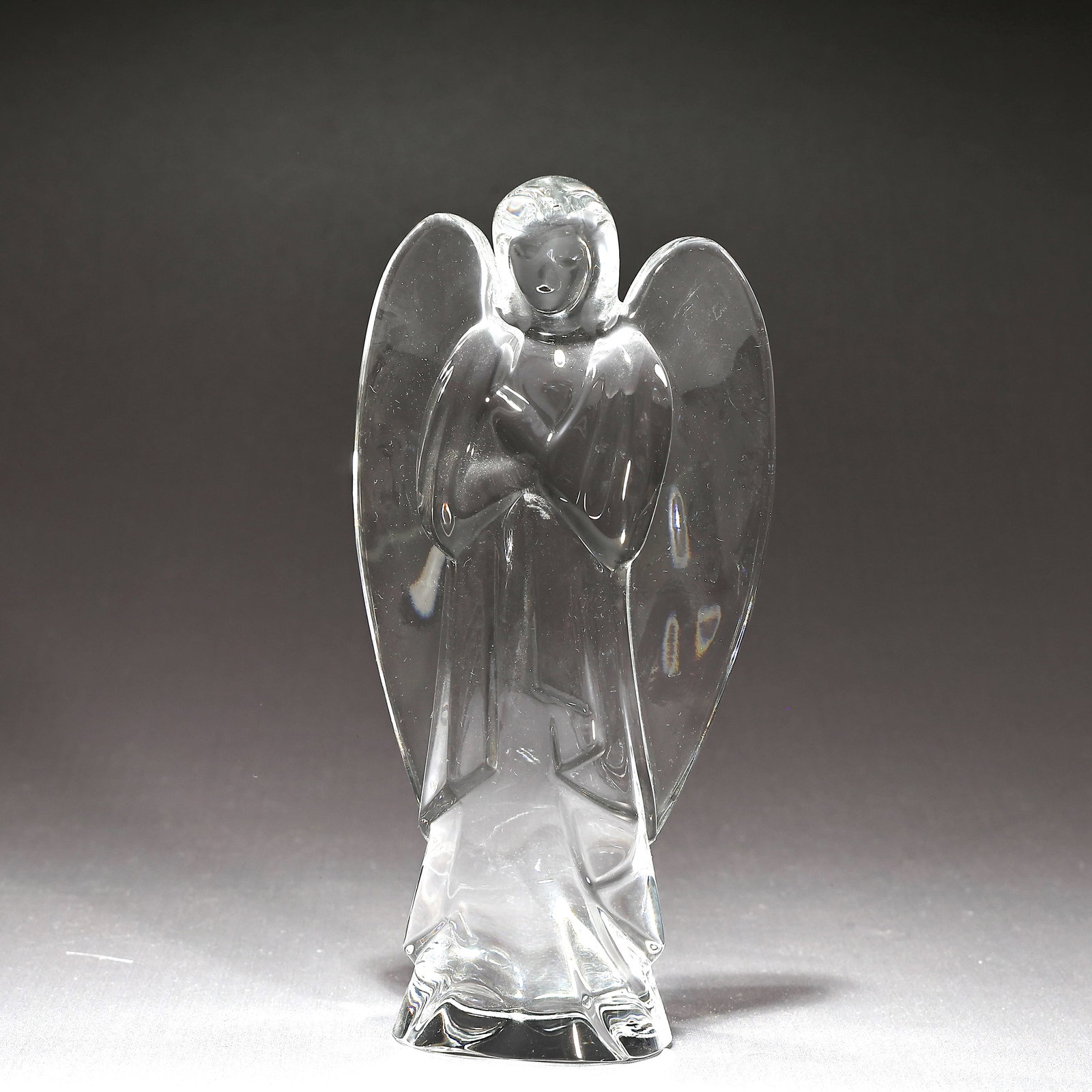 Baccarat France Clear Crystal Nativity Angel Pray Arms Crossed Figurine: Baccarat France Clear Crystal Nativity Angel Pray Arms Crossed Figurine (14 x 7 x 4 cm)