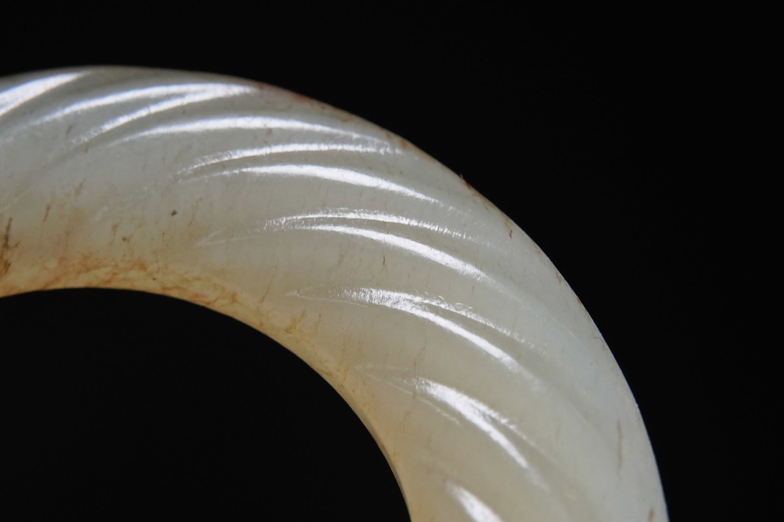 Jade Carved Cloud Pattern Ring - 3