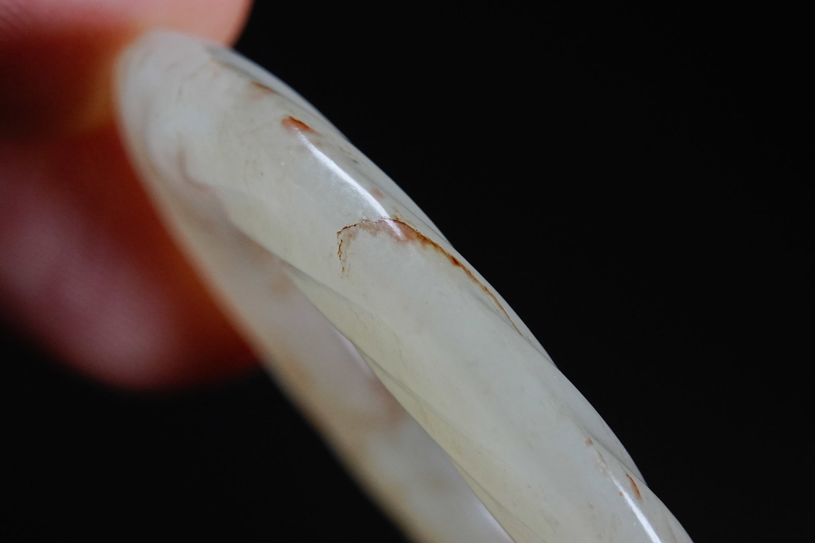 Jade Carved Cloud Pattern Ring - 8