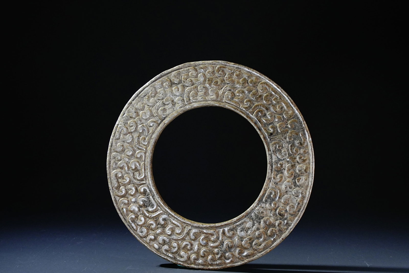 Jade Carved Cloud Pattern Bi - 2
