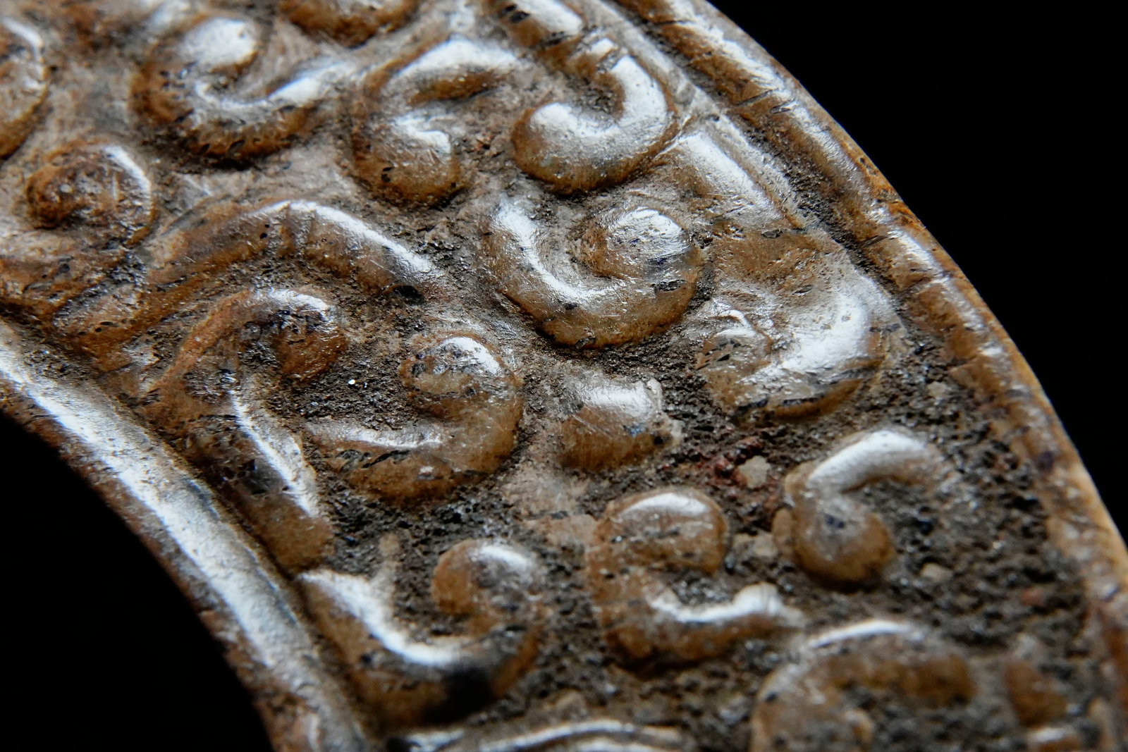 Jade Carved Cloud Pattern Bi - 7